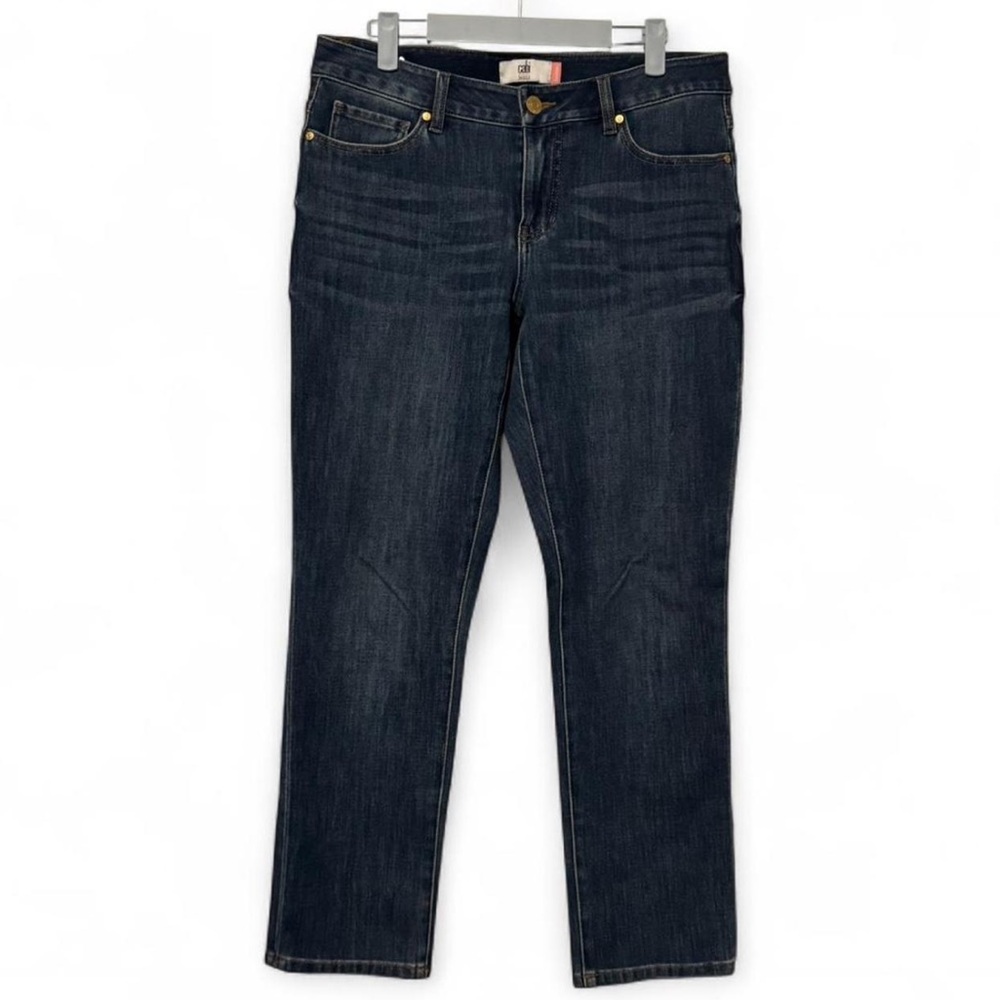 Cabi Harlow Jeans Dark Wash Straight Leg Denim Size 6 Fits Like Size 8